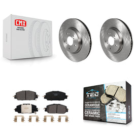 Front Disc Brake Rotors And Ceramic Pads Kit For Honda CR-V