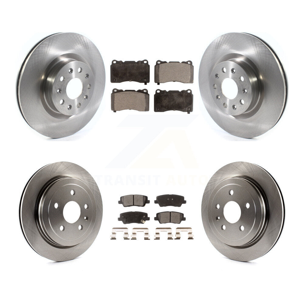 Front Rear Brake Rotors Ceramic Pad Kit For Cadillac CTS With 18" Factory Wheels