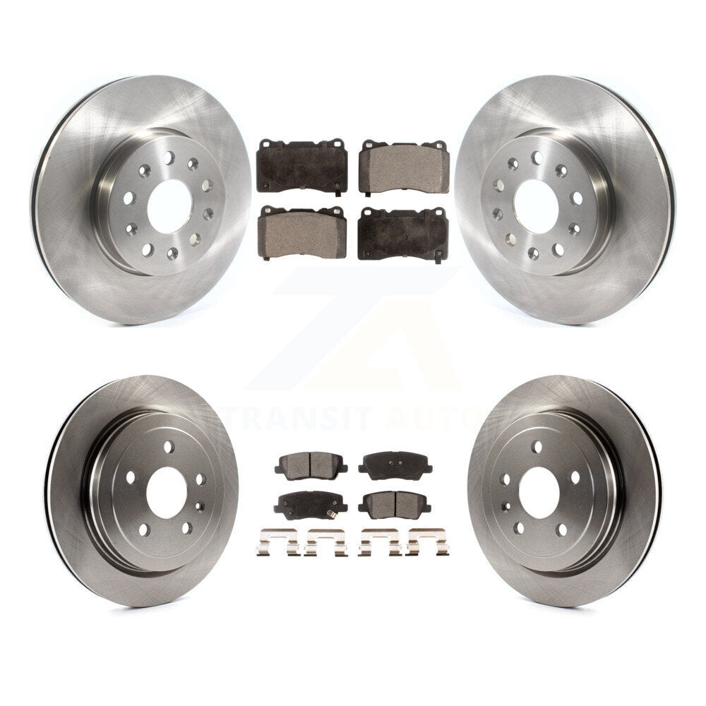 Front Rear Disc Brake Rotors And Ceramic Pads Kit For Cadillac CTS