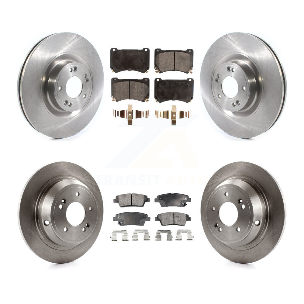 [Front+Rear] 2012-2014 Hyundai Genesis 5.0L Premium OE Brake Rotors & Ceramic Pads Kit For Max Braking