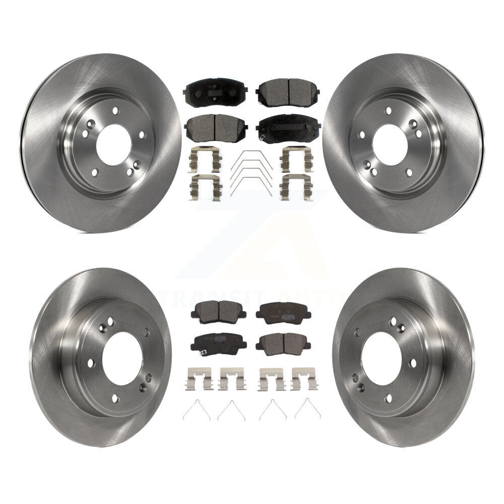 Front Rear Disc Brake Rotors And Ceramic Pads Kit For Kia Soul Forte