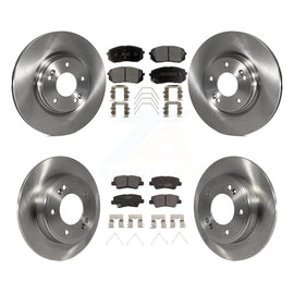 Front Rear Disc Brake Rotors And Ceramic Pads Kit For Kia Soul Forte