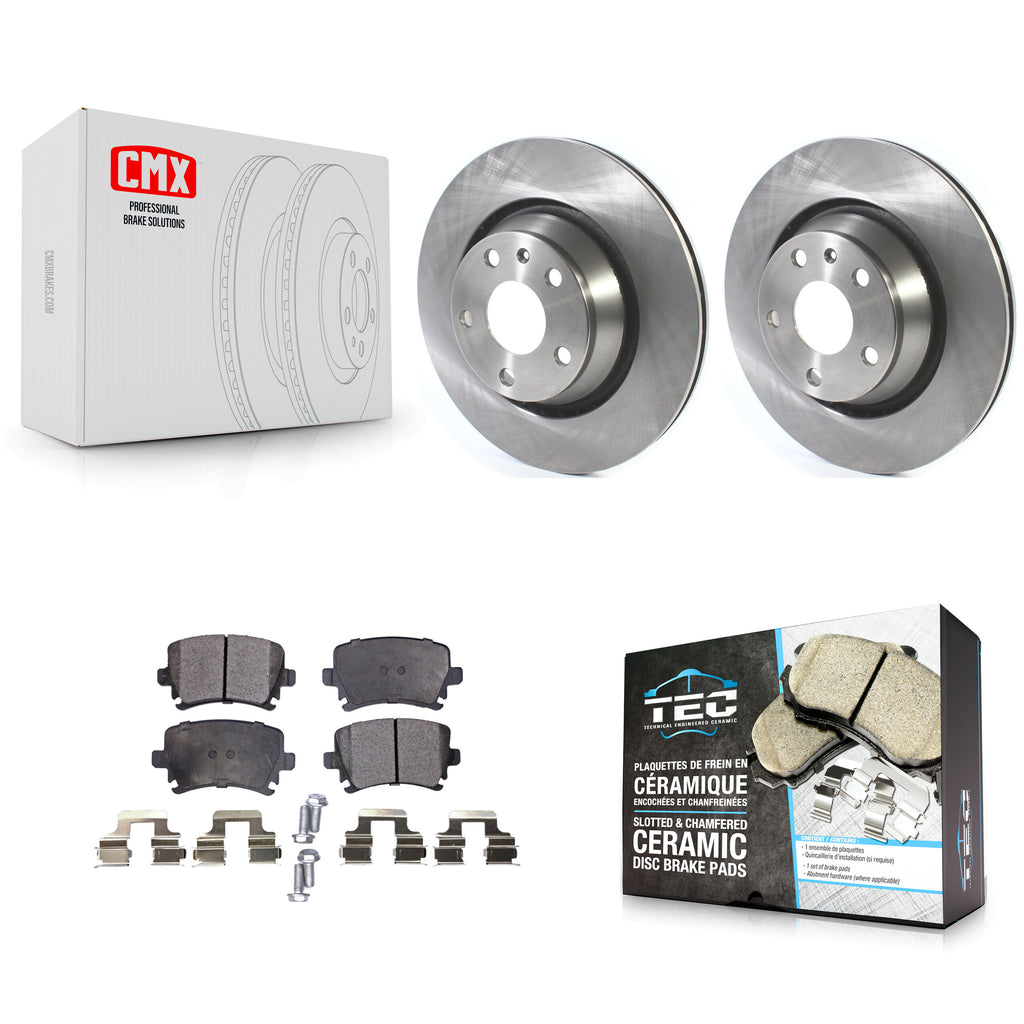 Rear Disc Brake Rotors And Ceramic Pads Kit For Audi TT Quattro RS