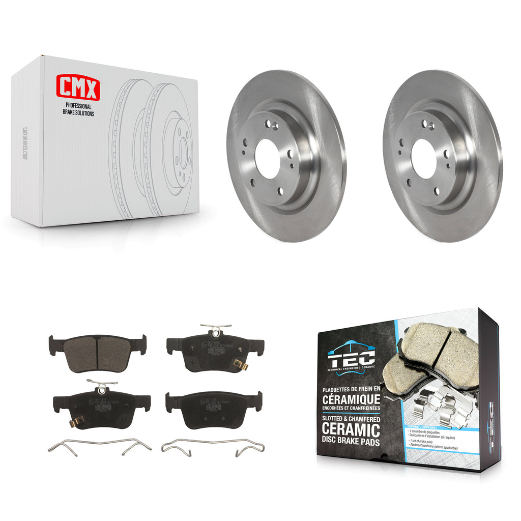 Rear Disc Brake Rotors And Ceramic Pads Kit For Honda Civic