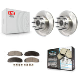 Front Disc Brake Rotors Hub And Ceramic Pads Kit For Ford F-250 Super Duty F-350