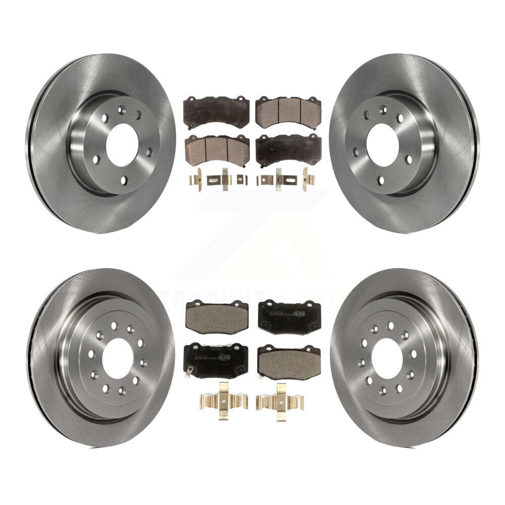 Front Rear Disc Brake Rotors And Ceramic Pads Kit For 2017 Cadillac ATS V