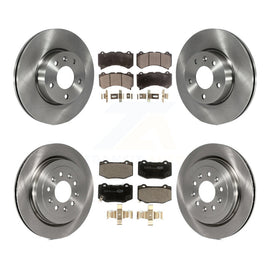 Front Rear Disc Brake Rotors And Ceramic Pads Kit For 2017 Cadillac ATS V