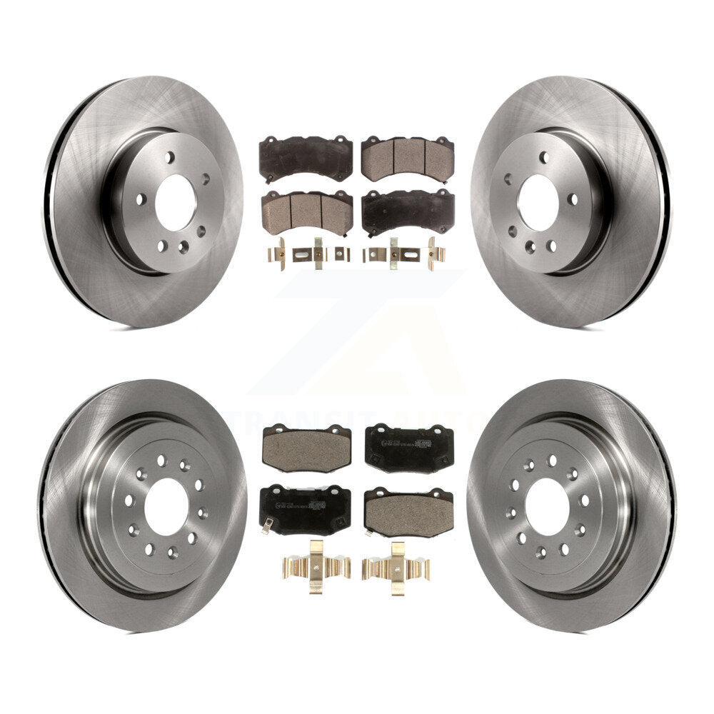 Front Rear Disc Brake Rotors And Ceramic Pads Kit For 2017 Cadillac ATS V