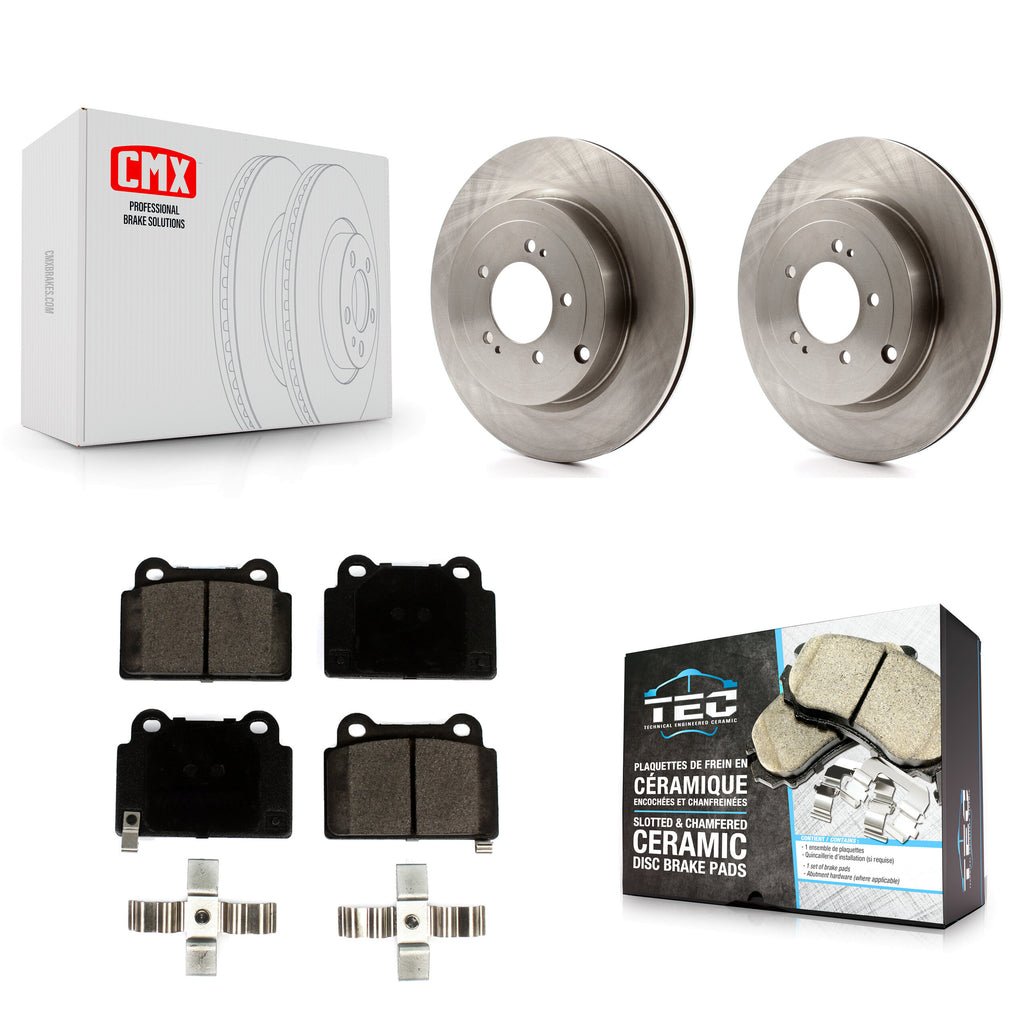 Rear Disc Brake Rotors And Ceramic Pads Kit For Mitsubishi Lancer