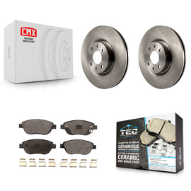 Front Disc Brake Rotor Ceramic Pad Kit For Fiat 500 Turbocharged with GAS engine