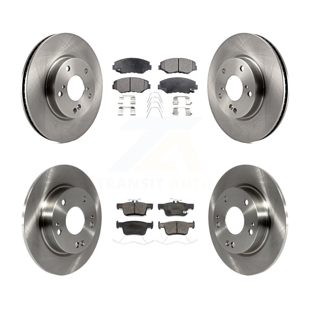 Front Rear Disc Brake Rotors And Ceramic Pads Kit For Honda Civic