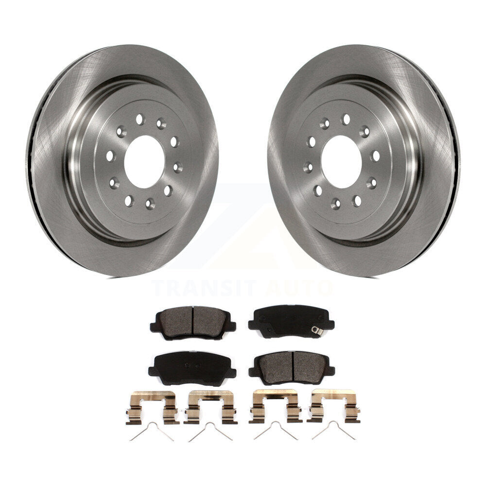 Rear Disc Brake Rotors And Ceramic Pads Kit For Cadillac ATS