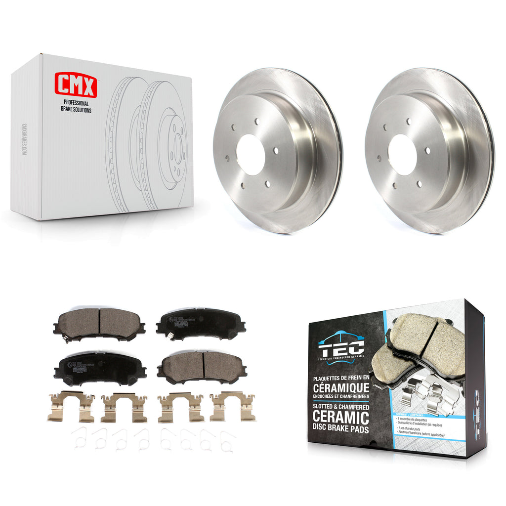 [Rear] 2017-2023 Nissan TITAN Premium OE Brake Rotors & Ceramic Pads Kit For Max Braking
