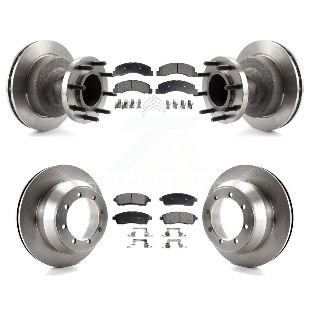 Front Rear Disc Brake Rotors And Ceramic Pads Kit For Ford F-350 Super Duty