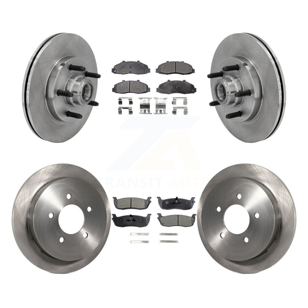 Front Rear Disc Brake Rotors And Ceramic Pad Kit For 2002-2003 Lincoln Blackwood