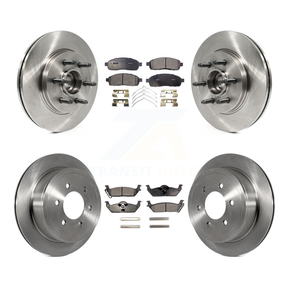 Front Rear Disc Brake Rotor & Ceramic Pad Kit For Ford F-150 Lincoln Mark LT RWD