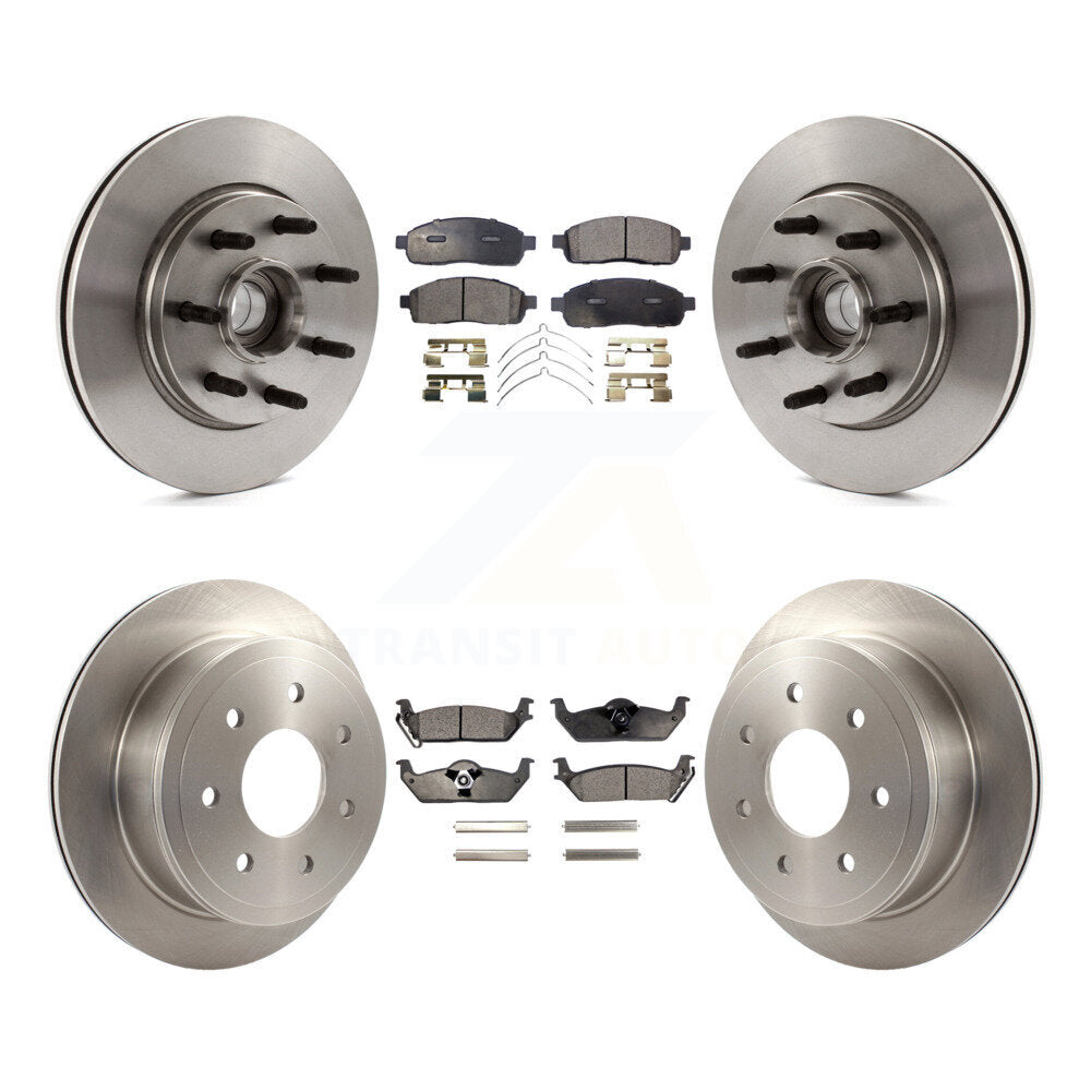 Front Rear Disc Brake Rotor & Ceramic Pad Kit For Ford F-150 Lincoln Mark LT RWD