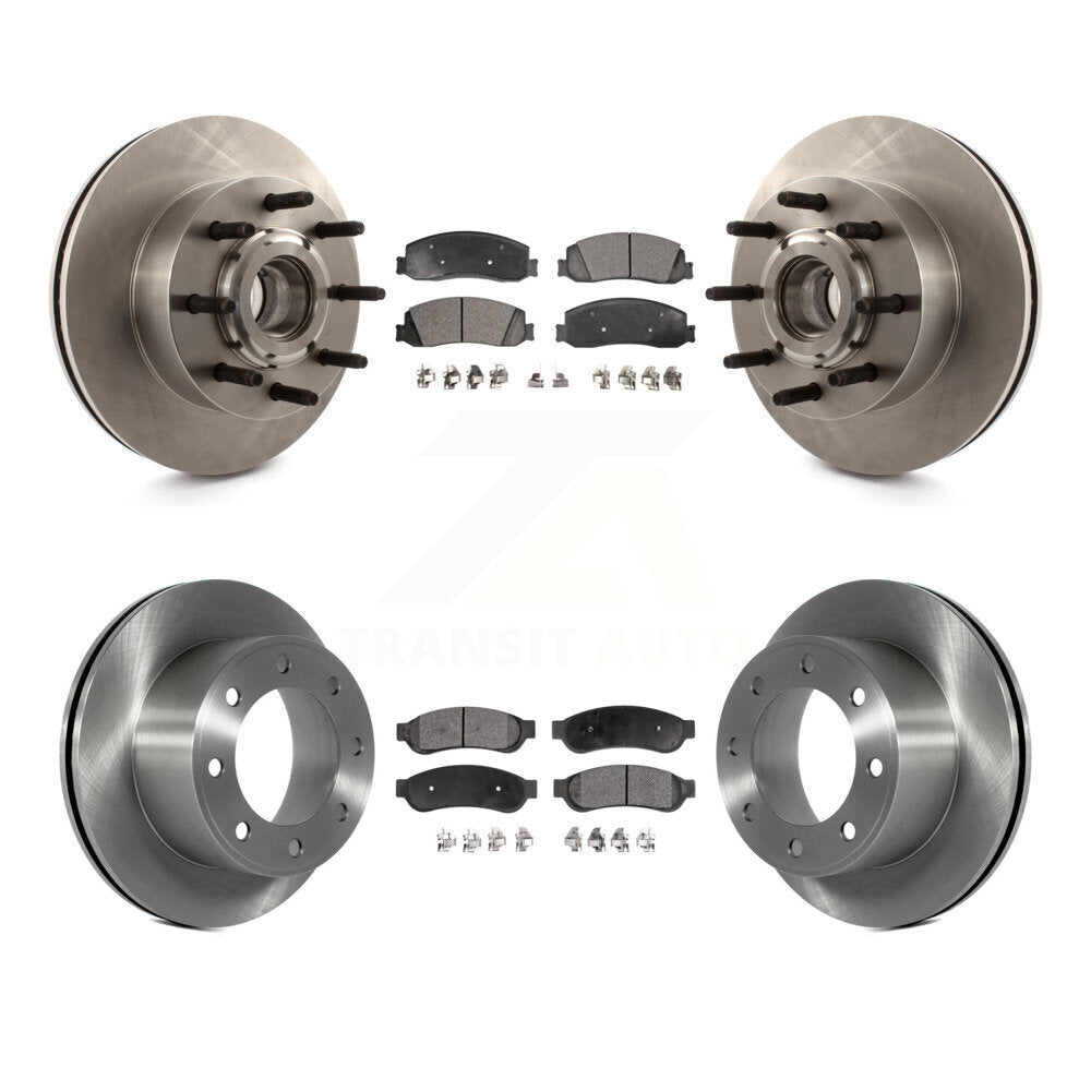 Front Rear Disc Brake Rotors Ceramic Pad Kit For Ford F-250 Super Duty F-350 RWD
