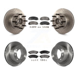 Front Rear Disc Brake Rotors Ceramic Pad Kit For Ford F-250 Super Duty F-350 RWD