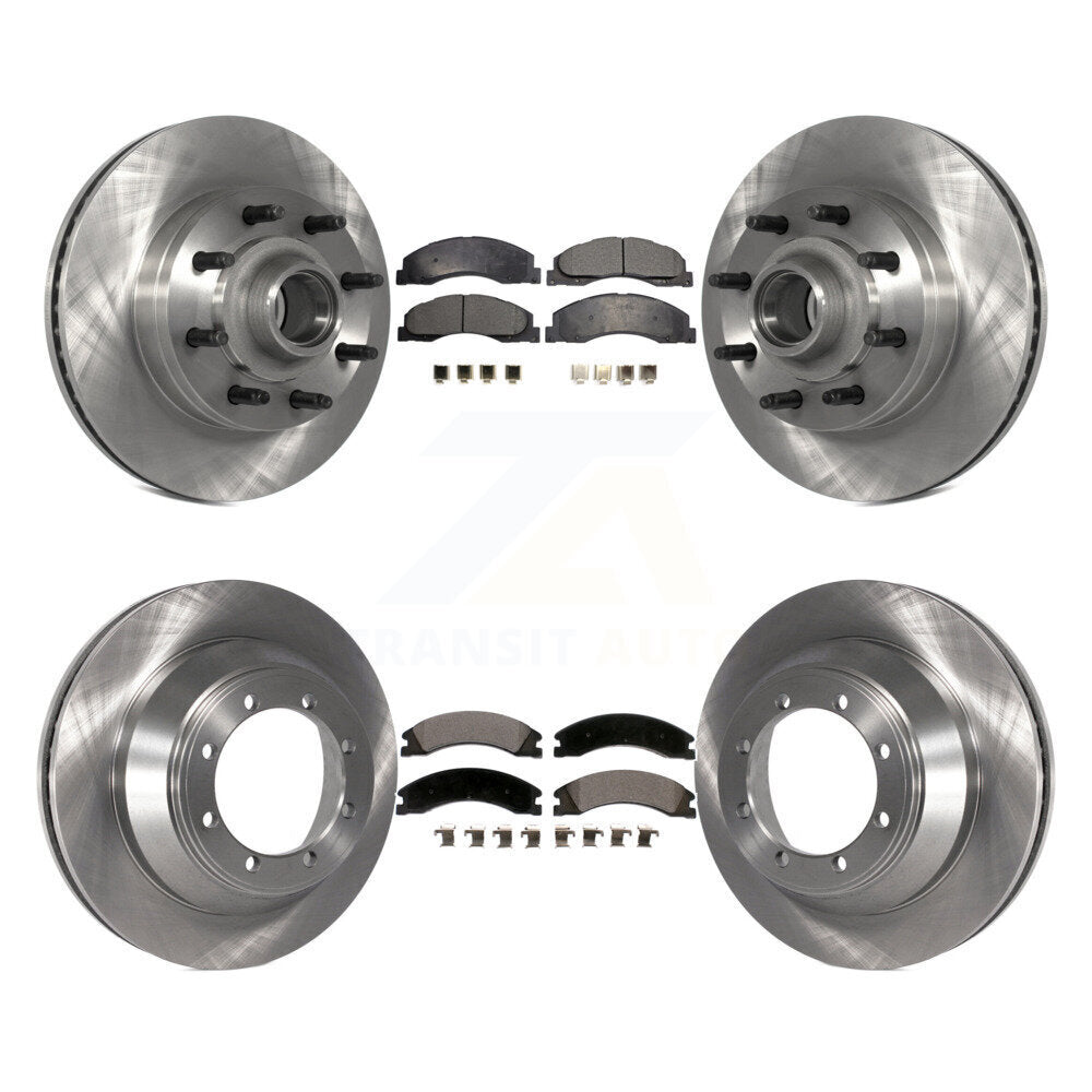 Front Rear Disc Brake Rotors And Ceramic Pads Kit For Ford E-450 Super Duty