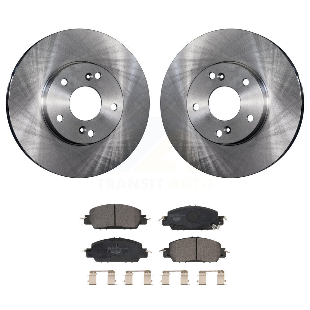 Front Disc Brake Rotors And Ceramic Pad Kit For 2016 Honda Accord LX-S with 2.4L