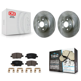 [Front] 2018-2020 Chevrolet Sonic Premium OE Brake Rotors & Ceramic Pads Kit For Max Braking