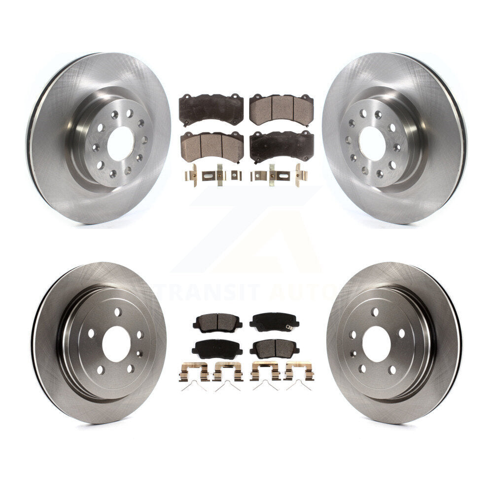 Front Rear Disc Brake Rotors And Ceramic Pads Kit For Cadillac CTS