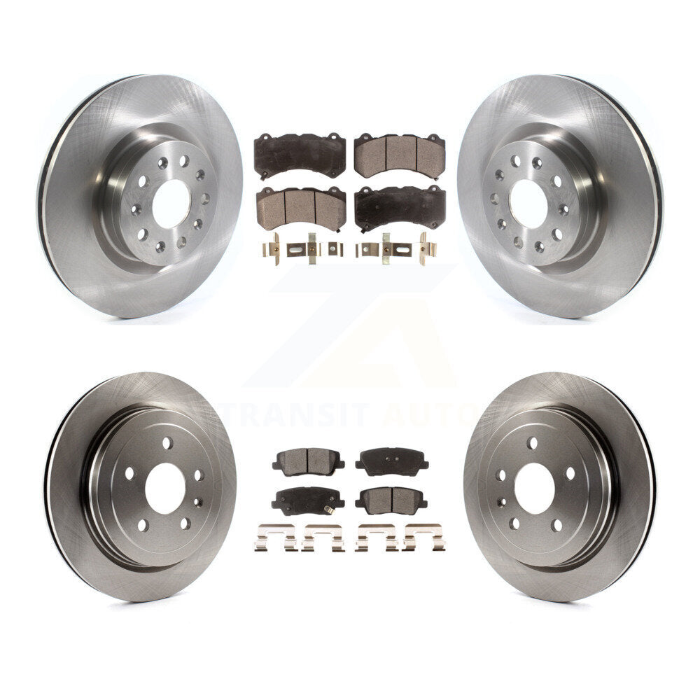 Front Rear Disc Brake Rotors And Ceramic Pads Kit For Cadillac CTS