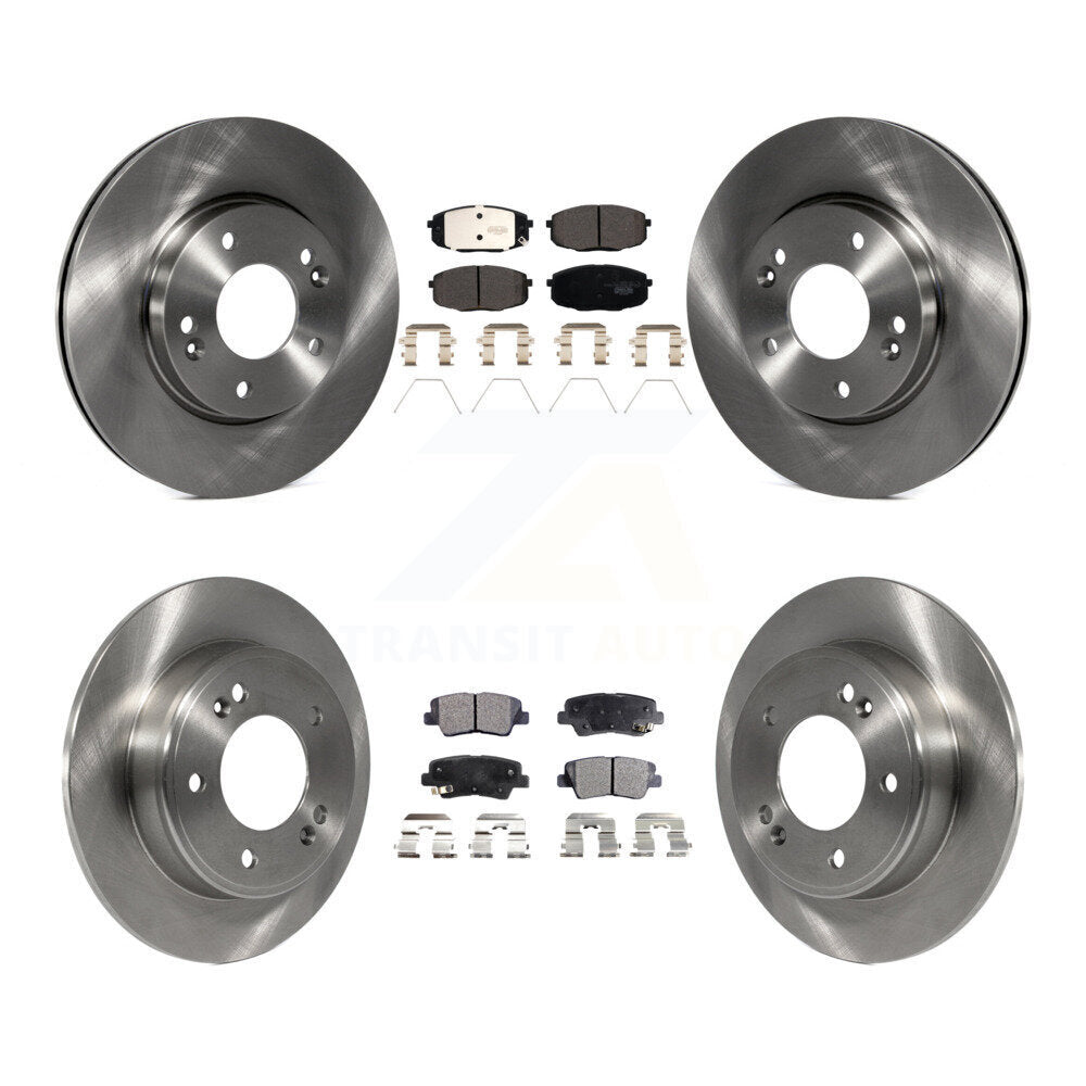 [Front+Rear] 2014-2016 Kia Soul Premium OE Brake Rotors & Ceramic Pads Kit For Max Braking