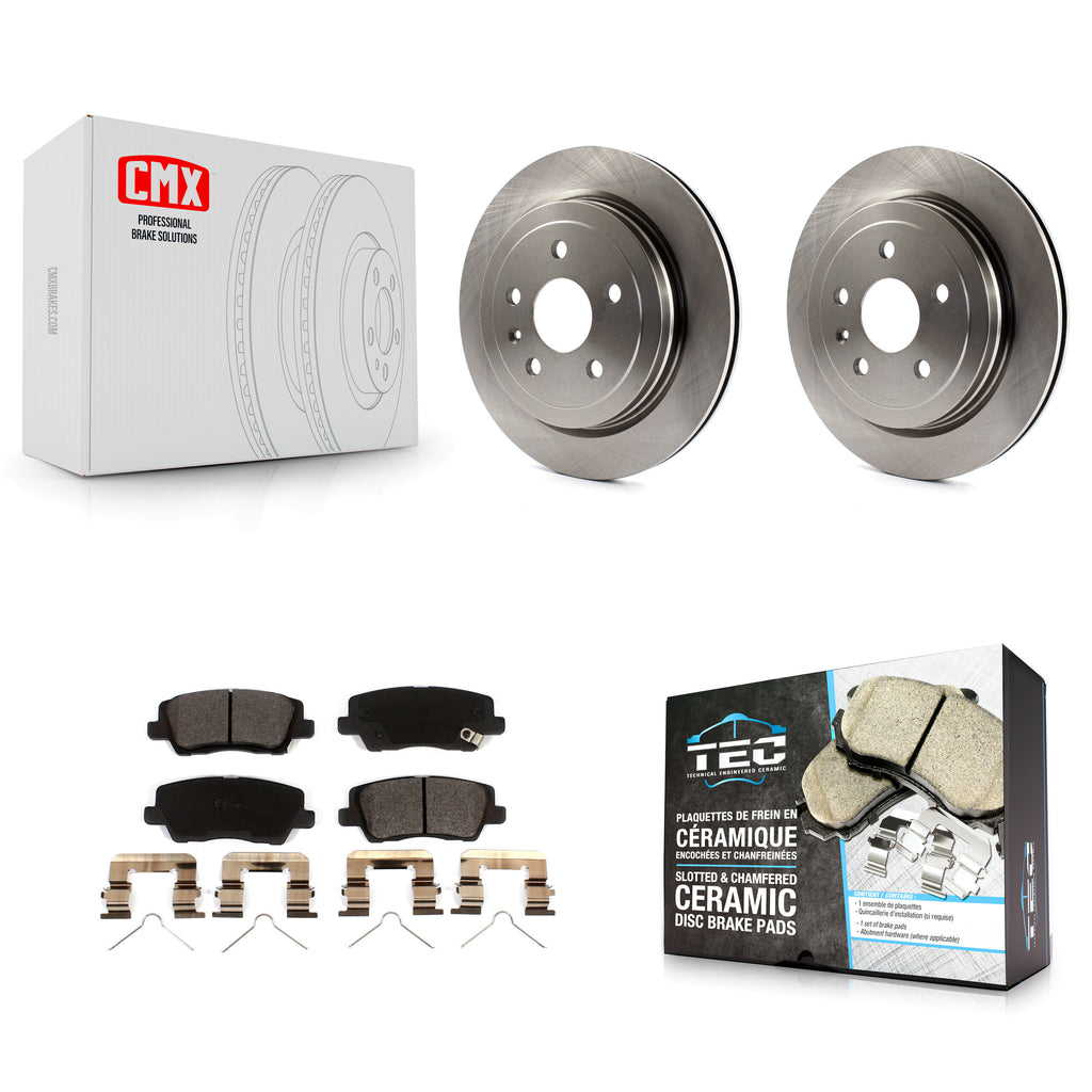 Rear Disc Brake Rotors And Ceramic Pads Kit For Cadillac CTS