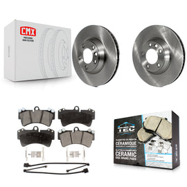 Front Brake Rotor Ceramic Pad Kit For Audi Q7 Porsche Cayenne Volkswagen Touareg