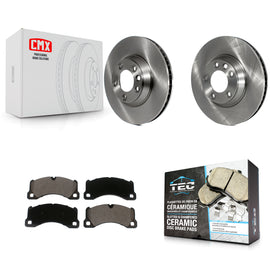 Front Disc Brake Rotors And Ceramic Pads Kit For Porsche Cayenne
