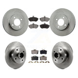 Front Rear Disc Brake Rotor Hub Assembly & Ceramic Pad Kit For Volkswagen Cabrio