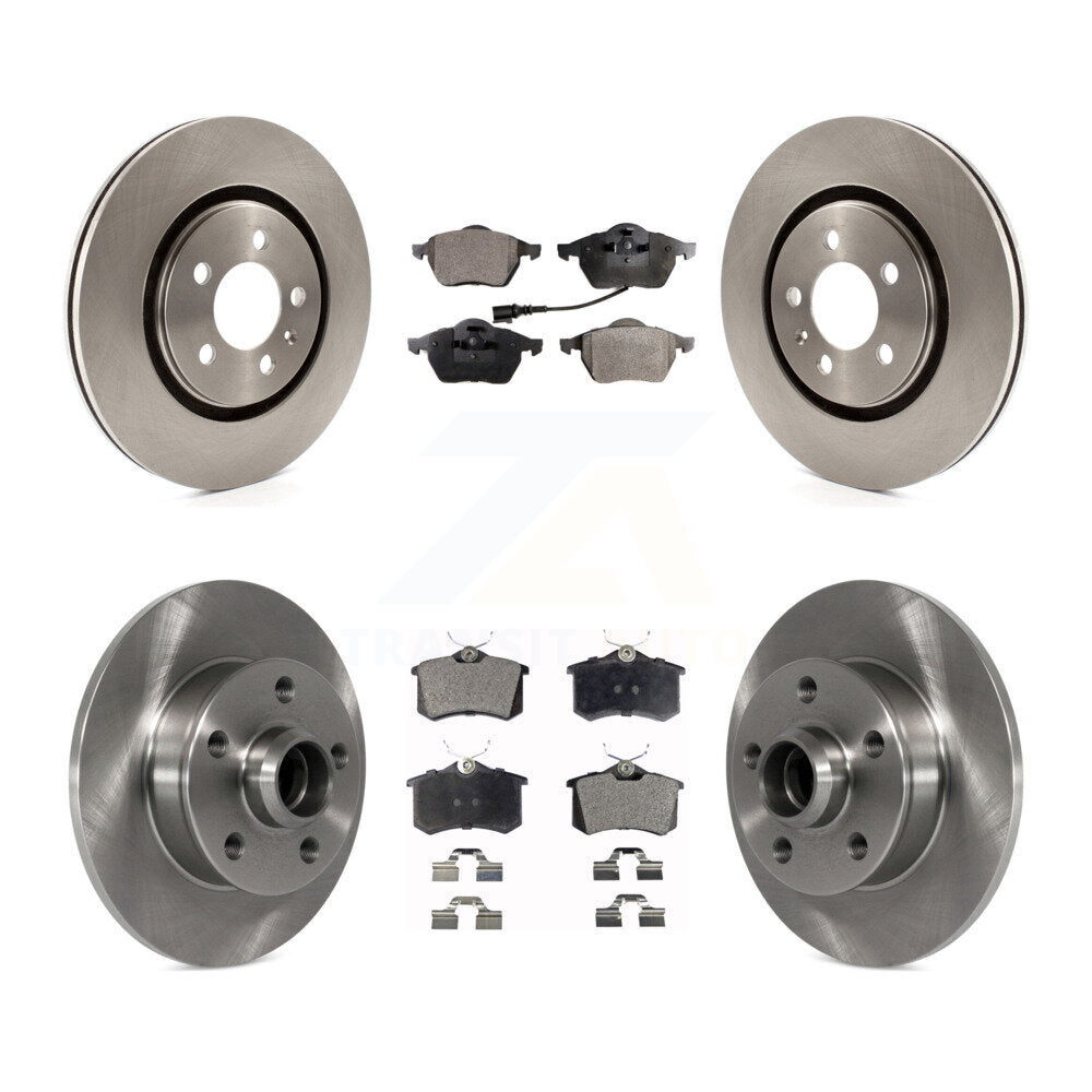 Front Rear Disc Brake Rotors Hub Ceramic Pad Kit For 1996 Volkswagen Passat 2.8L