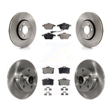 Front Rear Disc Brake Rotors Hub & Ceramic Pad Kit For 1999 Volkswagen Golf 2.8L