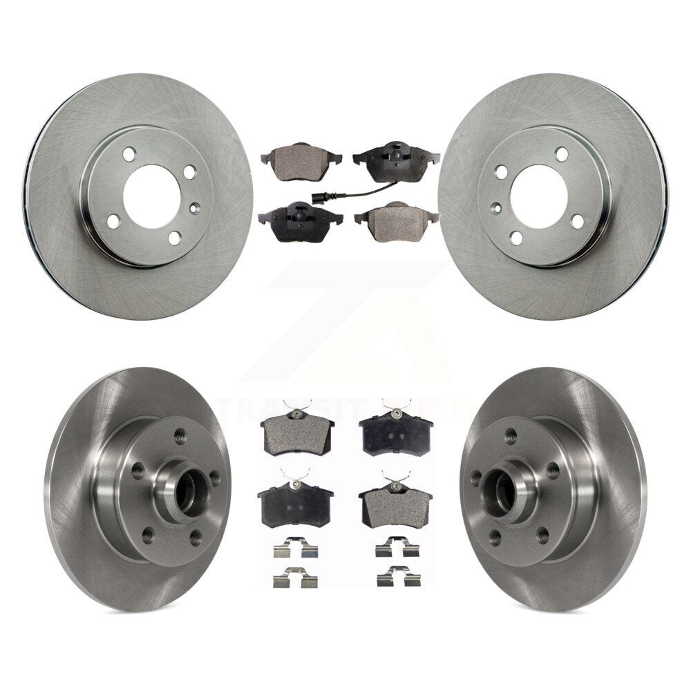 Front Rear Disc Brake Rotors Ceramic Pad Kit For 1996-1997 Volkswagen Jetta 2.8L