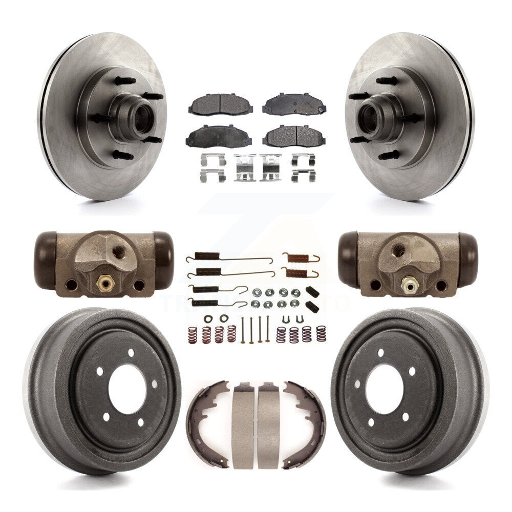 Front Rear Disc Brake Rotors Ceramic Pads And Drum Kit (9Pc) For Ford F-150
