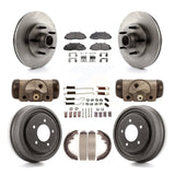 Front Rear Disc Brake Rotors Ceramic Pads And Drum Kit (9Pc) For Ford F-150