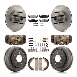 [Front+Rear] 1999-2001 Ford F-150 RWD Premium OE Brake Rotor Drum Kit & Ceramic Pads For Max Braking