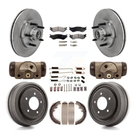 [Front+Rear] 1999-2001 Ford F-150 RWD Premium OE Brake Rotor Drum Kit & Ceramic Pads For Max Braking