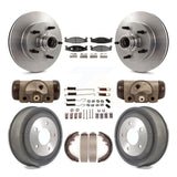 Front Rear Disc Brake Rotors Ceramic Pad Drum Kit (9Pc) For Ford E-150 Econoline