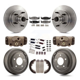 Front Rear Brake Rotor Ceramic Pad Drum Kit (9Pc) For Ford F-150 E-150 Econoline