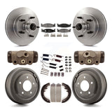 Front Rear Brake Rotor Ceramic Pad Drum Kit (9Pc) For Ford F-150 E-150 Econoline