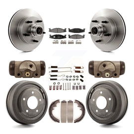 Front Rear Brake Rotors Ceramic Pad Drum Kit (9Pc) For Ford E-150 Econoline Club