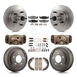 Front Rear Disc Brake Rotors Ceramic Pad Drum Kit (9Pc) For Ford E-150 Econoline