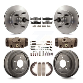 Front Rear Disc Brake Rotors Ceramic Pad Drum Kit (9Pc) For Ford E-150 Econoline