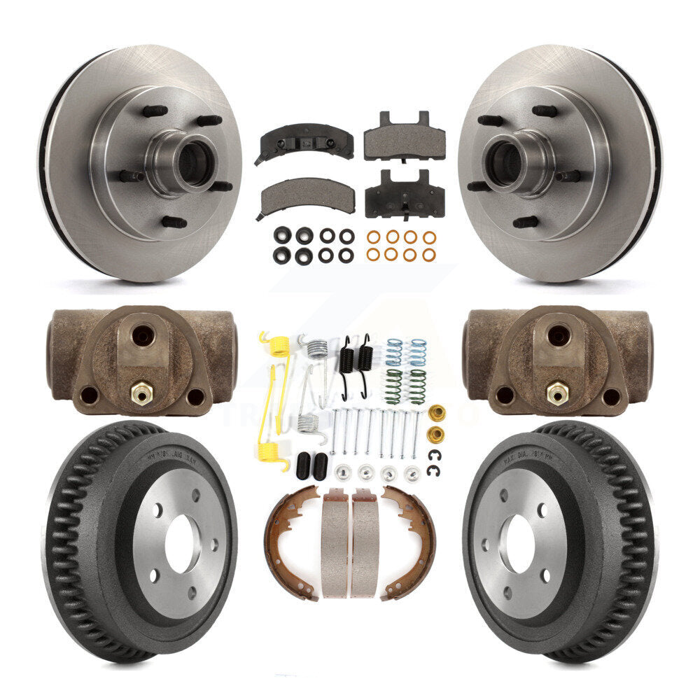 [Front+Rear] 94-99 Dodge Ram 1500 RWD Premium OE Brake Rotor Drum Kit & Ceramic Pads For Max Braking