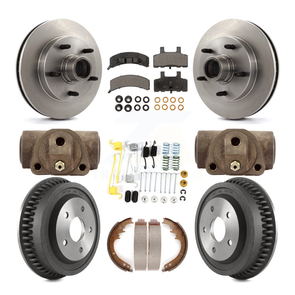 [Front+Rear] 94-99 Dodge Ram 1500 RWD Premium OE Brake Rotor Drum Kit & Ceramic Pads For Max Braking
