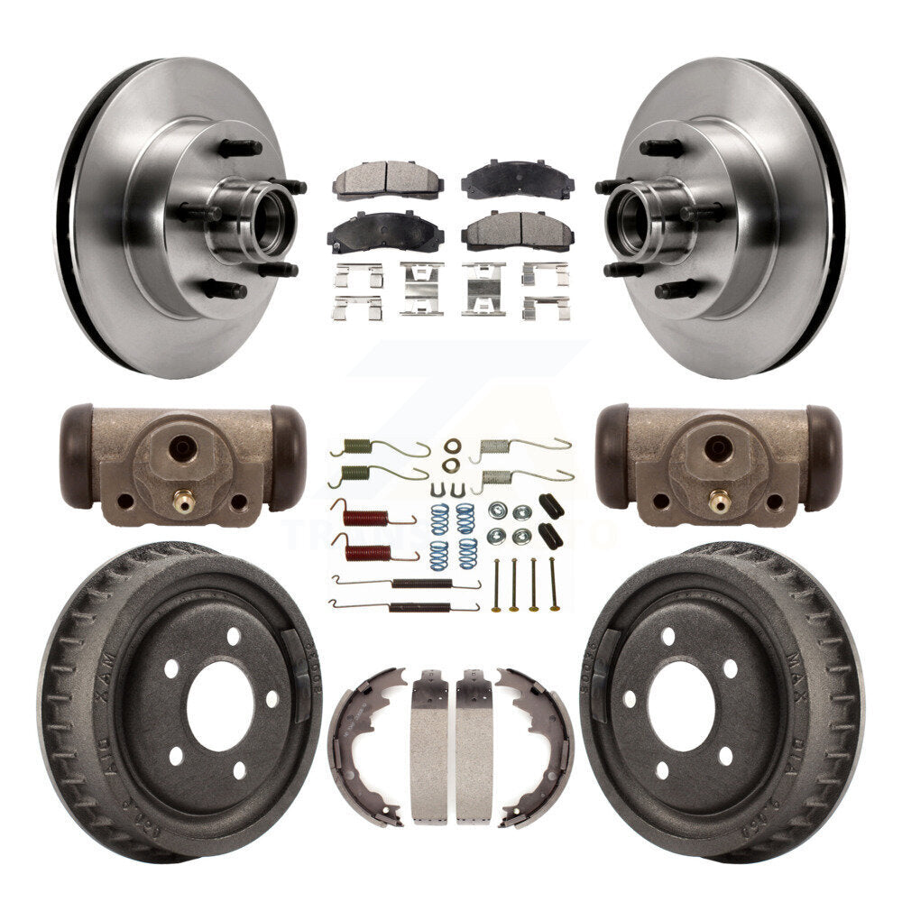 Front Rear Disc Brake Rotors Ceramic Pads And Drum Kit (9Pc) For Ford Ranger