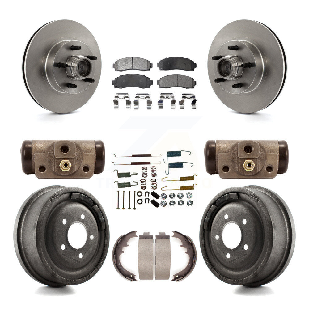 [Front+Rear] 06-09 Ford Ranger RWD Premium OE Brake Rotor Drum Kit & Ceramic Pads For Max Braking